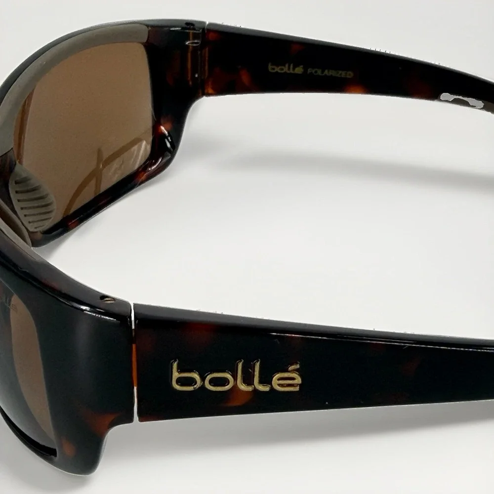 Bollé Guide 11605 Polarized Sunglasses Brown Tortoise Wraparound Frames